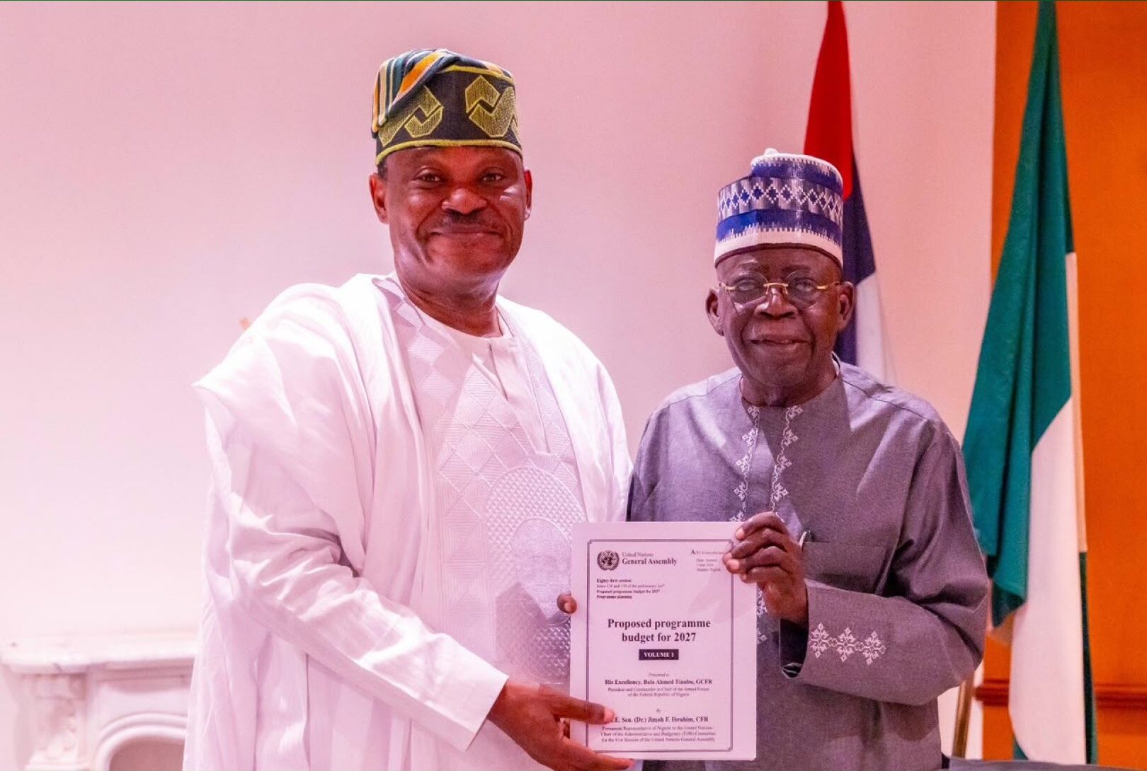 Tinubu Receives UN’s Seven-Volume Proposed Budget for 2027